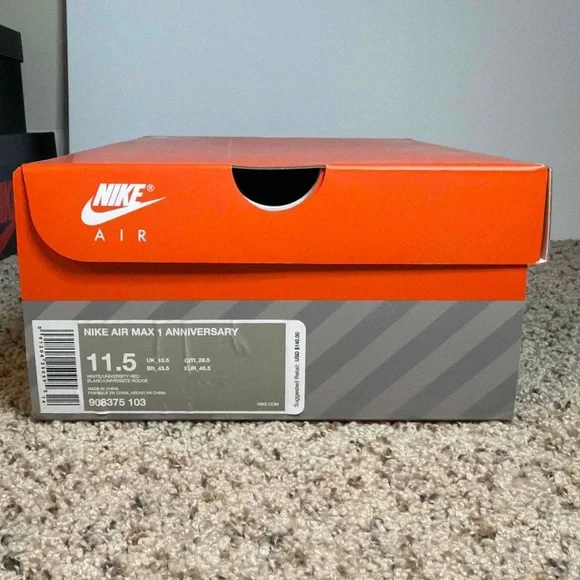 Nike Air Max 1 OG Anniversary 'Red' 2017 - Picture 6 of 6